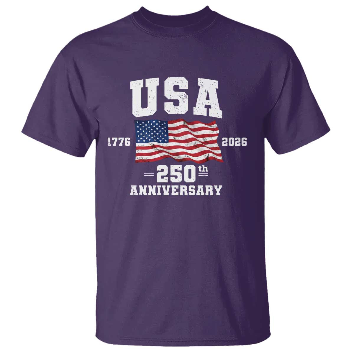 250th Anniversary USA 4th of July America US Flag Patriotic T Shirt TS11 Purple Print Your Wear