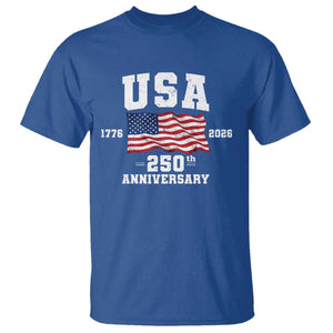 250th Anniversary USA 4th of July America US Flag Patriotic T Shirt TS11 Royal Blue Print Your Wear