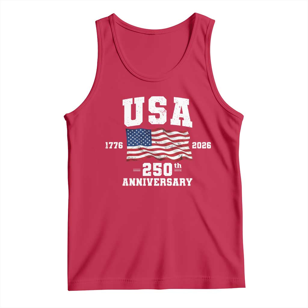 250th Anniversary USA 4th of July America US Flag Patriotic Tank Top TS11 Red Print Your Wear