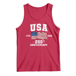 250th Anniversary USA 4th of July America US Flag Patriotic Tank Top TS11 Red Print Your Wear