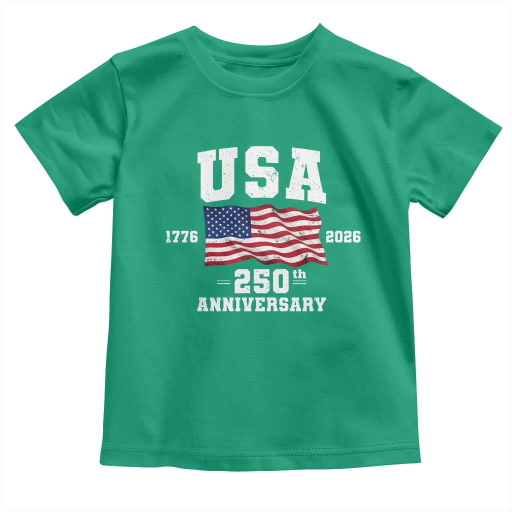 250th Anniversary USA 4th of July America US Flag Patriotic Toddler T Shirt TS11 Irish Green Print Your Wear