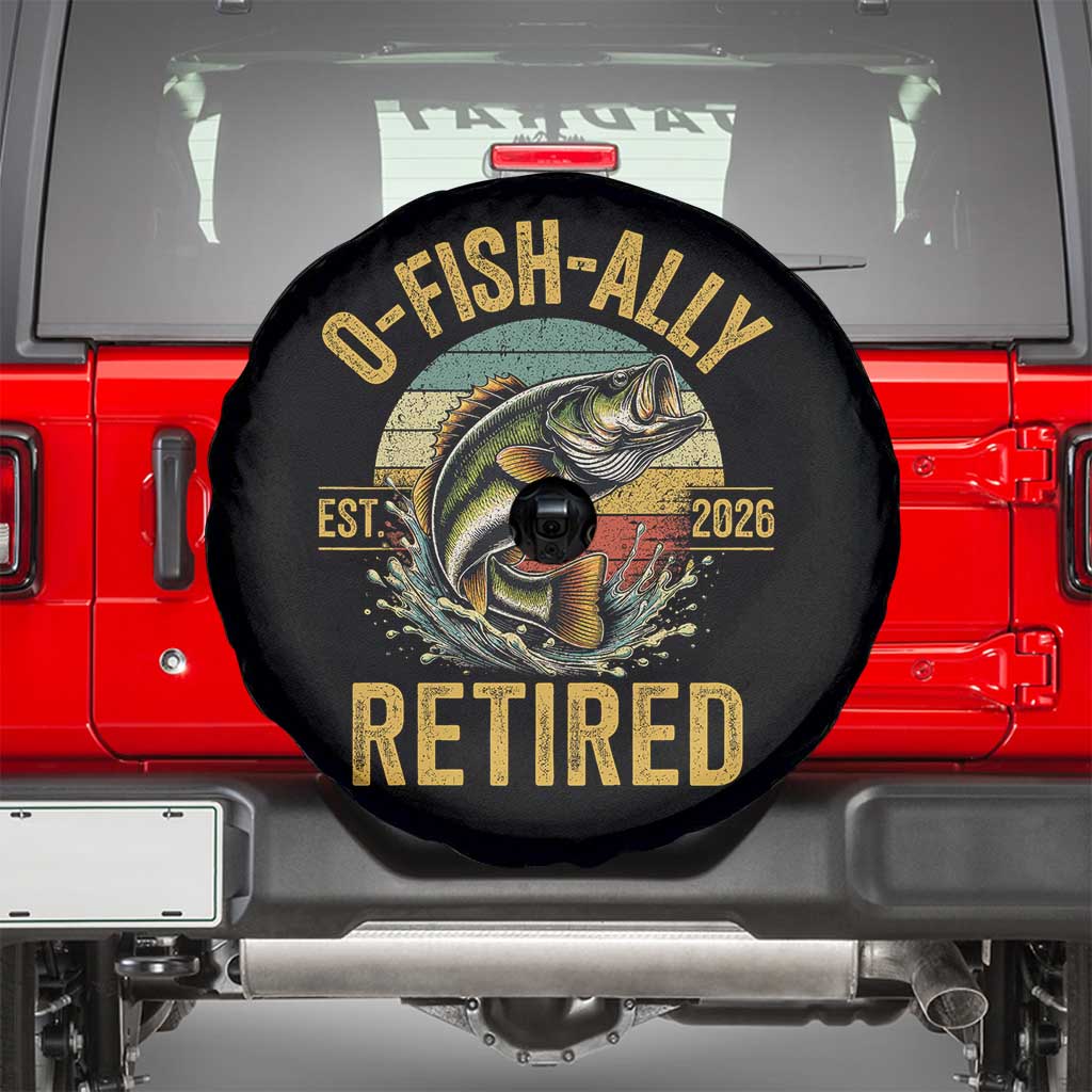 Fishing Retirement Spare Tire Cover O Fish Ally Retired 2026 Fisherman Gifts TS11 Black Print Your Wear