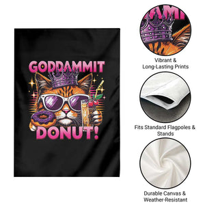 Funny Goddammit Cat Princess Meme Garden Flag Cartoon Style