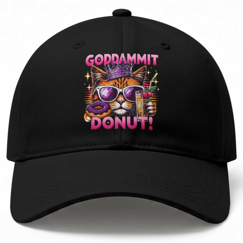 Funny Goddammit Cat Princess Meme Baseball Cap Cartoon Style