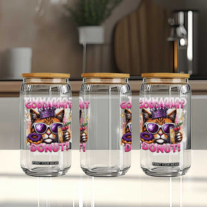 Funny Goddammit Cat Princess Meme Glass Can Cartoon Style