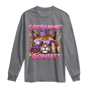 Funny Goddammit Cat Princess Meme Long Sleeve Shirt Cartoon Style