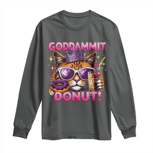 Funny Goddammit Cat Princess Meme Long Sleeve Shirt Cartoon Style