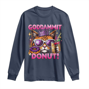Funny Goddammit Cat Princess Meme Long Sleeve Shirt Cartoon Style