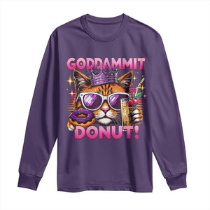 Funny Goddammit Cat Princess Meme Long Sleeve Shirt Cartoon Style