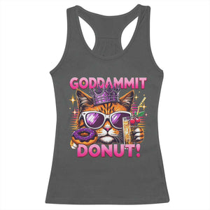 Funny Goddammit Cat Princess Meme Racerback Tank Top Cartoon Style