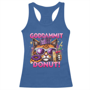 Funny Goddammit Cat Princess Meme Racerback Tank Top Cartoon Style