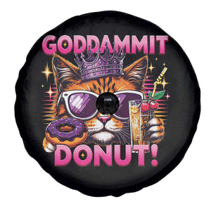 Funny Goddammit Cat Princess Meme Spare Tire Cover Cartoon Style