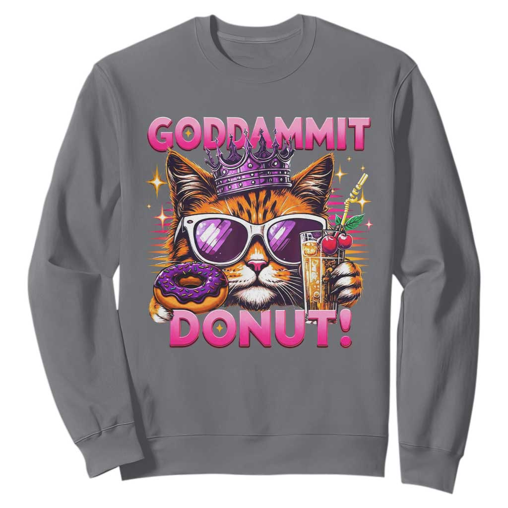 Funny Goddammit Cat Princess Meme Sweatshirt Cartoon Style