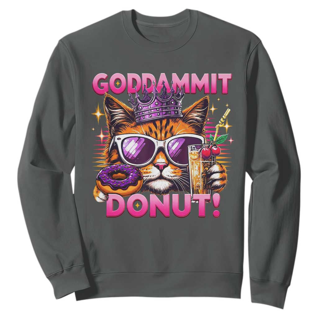 Funny Goddammit Cat Princess Meme Sweatshirt Cartoon Style