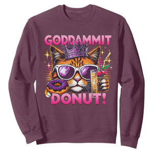 Funny Goddammit Cat Princess Meme Sweatshirt Cartoon Style