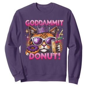 Funny Goddammit Cat Princess Meme Sweatshirt Cartoon Style