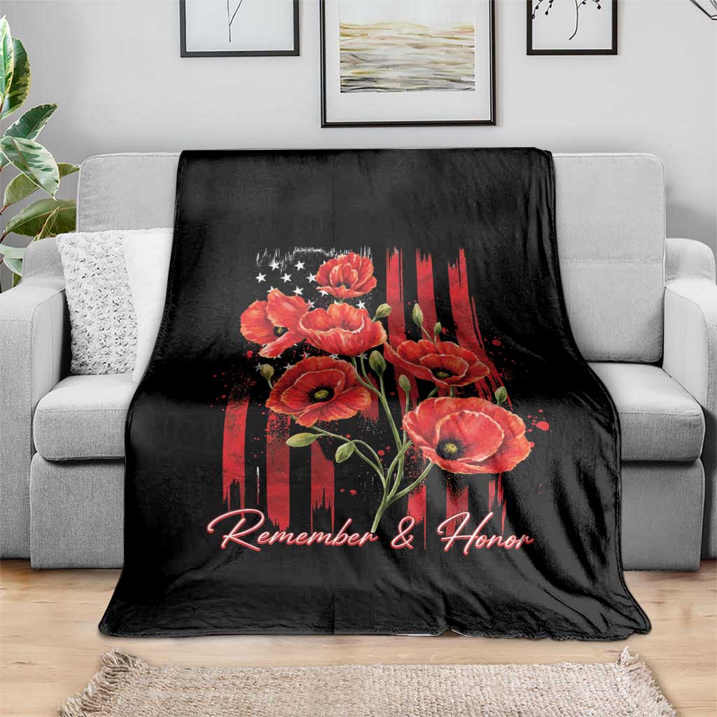Remember And Honor Memorial Day Throw Blanket Red Poppy Flowers TS11 Print Your Wear