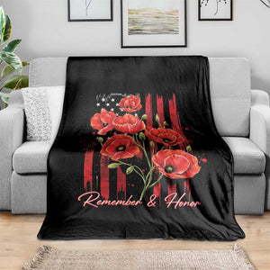 Remember And Honor Memorial Day Throw Blanket Red Poppy Flowers TS11 Print Your Wear