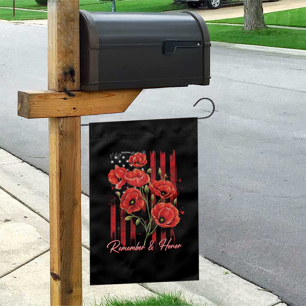 Remember And Honor Memorial Day Garden Flag Red Poppy Flowers TS11 Print Your Wear