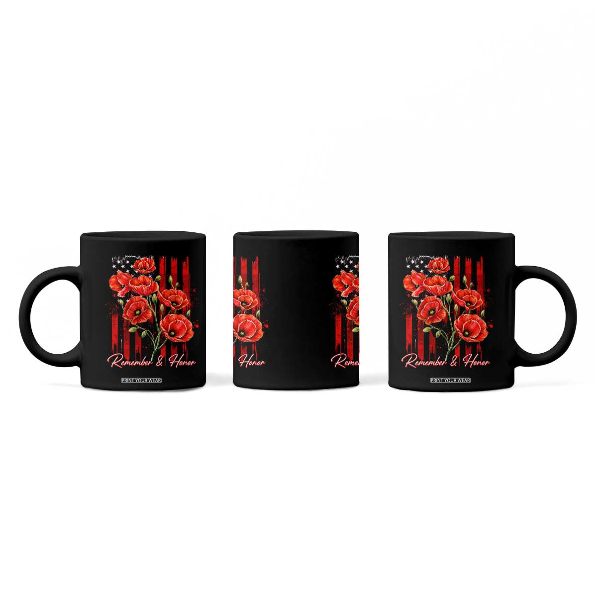 Remember And Honor Memorial Day Coffee Mug Red Poppy Flowers TS11 Print Your Wear