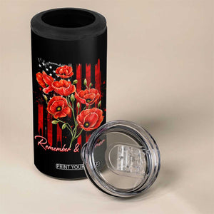 Remember And Honor Memorial Day 4 in 1 Can Cooler Tumbler Red Poppy Flowers TS11 Print Your Wear