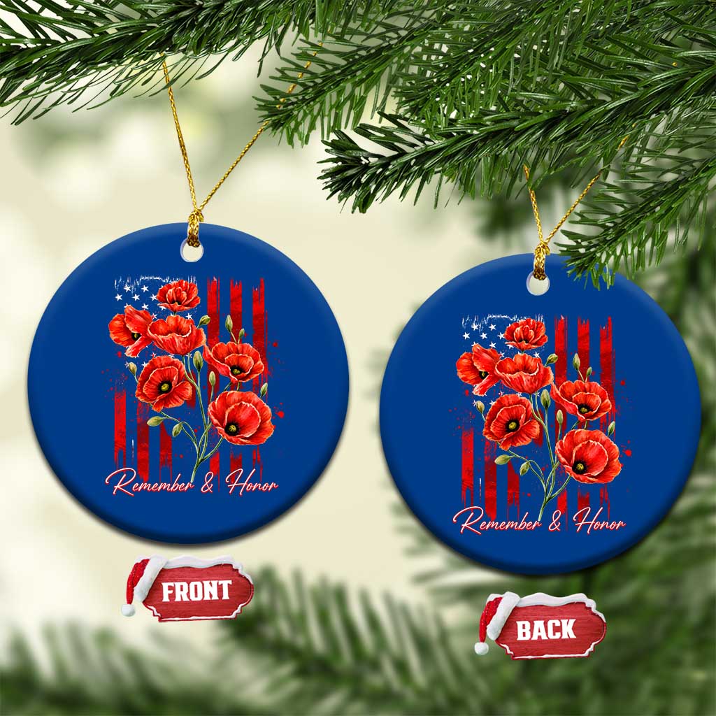 Remember And Honor Memorial Day Ceramic Ornament Red Poppy Flowers TS11 1pc Blue Print Your Wear