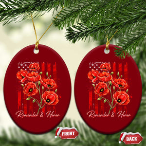 Remember And Honor Memorial Day Ceramic Ornament Red Poppy Flowers TS11 Print Your Wear