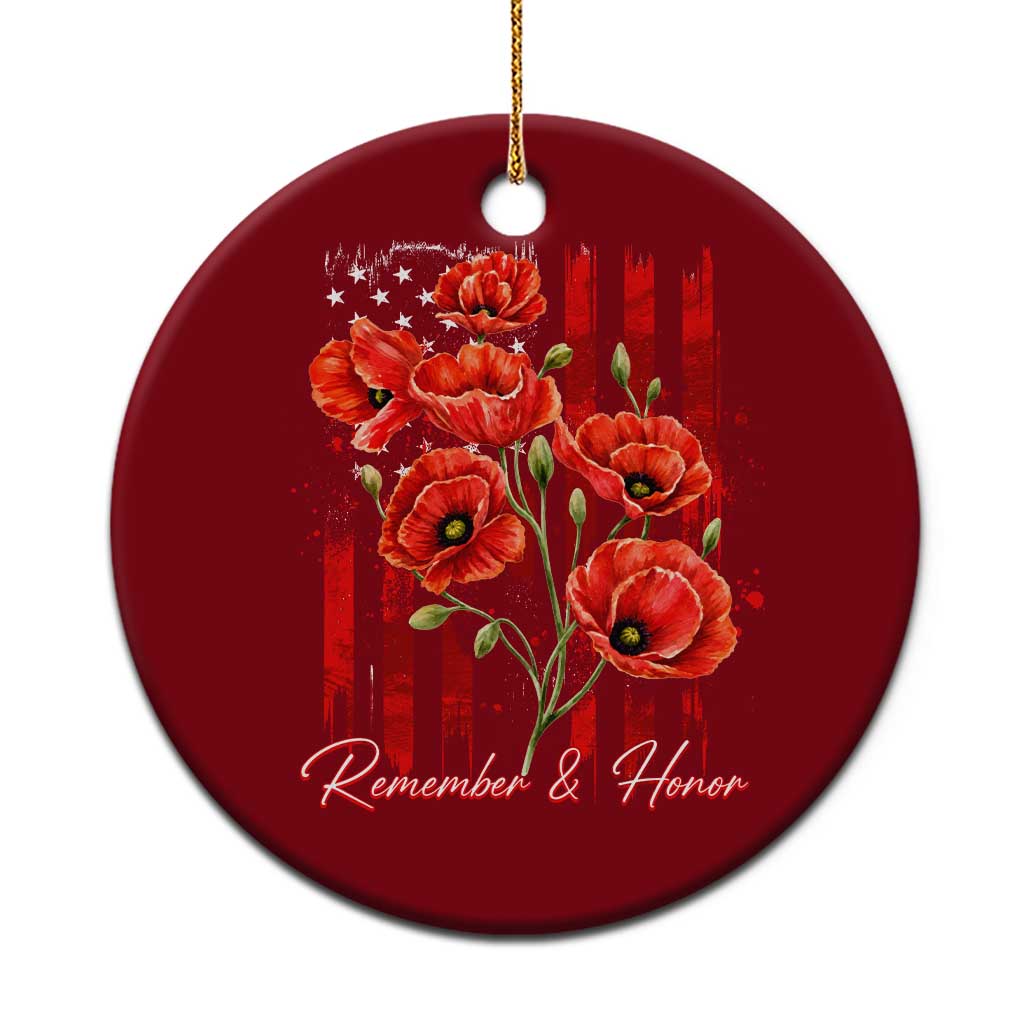 Remember And Honor Memorial Day Ceramic Ornament Red Poppy Flowers TS11 1pc Red Print Your Wear