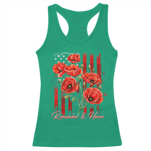 Remember And Honor Memorial Day Racerback Tank Top Red Poppy Flowers TS11 Irish Green Print Your Wear