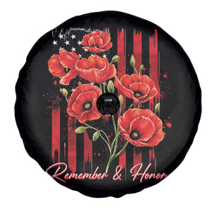 Remember And Honor Memorial Day Spare Tire Cover Red Poppy Flowers TS11 Print Your Wear