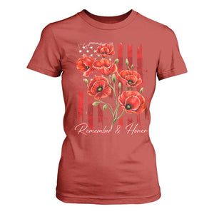 Remember And Honor Memorial Day T Shirt For Women Red Poppy Flowers TS11 Red Print Your Wear