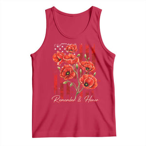 Remember And Honor Memorial Day Tank Top Red Poppy Flowers TS11 Red Print Your Wear