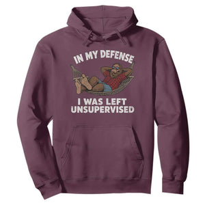 In My Defense I Was Left Unsupervised Funny Bigfoot Hoodie