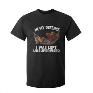 In My Defense I Was Left Unsupervised Funny Bigfoot T Shirt For Kid