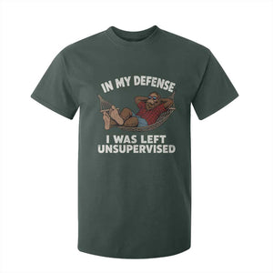 In My Defense I Was Left Unsupervised Funny Bigfoot T Shirt For Kid