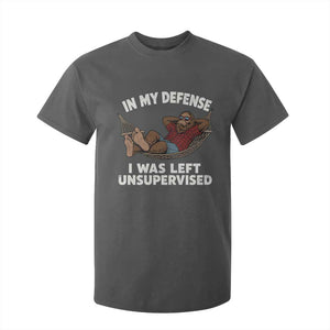 In My Defense I Was Left Unsupervised Funny Bigfoot T Shirt For Kid