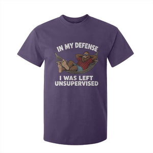 In My Defense I Was Left Unsupervised Funny Bigfoot T Shirt For Kid