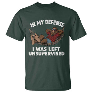 In My Defense I Was Left Unsupervised Funny Bigfoot T Shirt