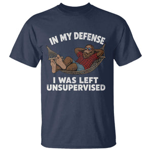 In My Defense I Was Left Unsupervised Funny Bigfoot T Shirt