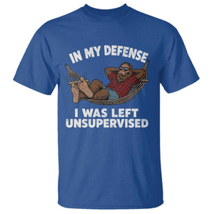 In My Defense I Was Left Unsupervised Funny Bigfoot T Shirt