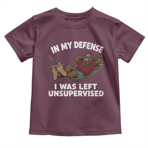 In My Defense I Was Left Unsupervised Funny Bigfoot Toddler T Shirt