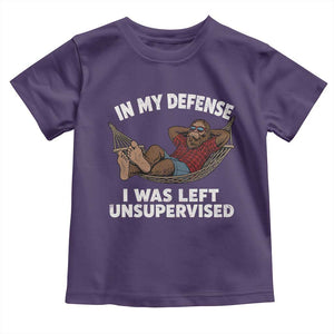In My Defense I Was Left Unsupervised Funny Bigfoot Toddler T Shirt