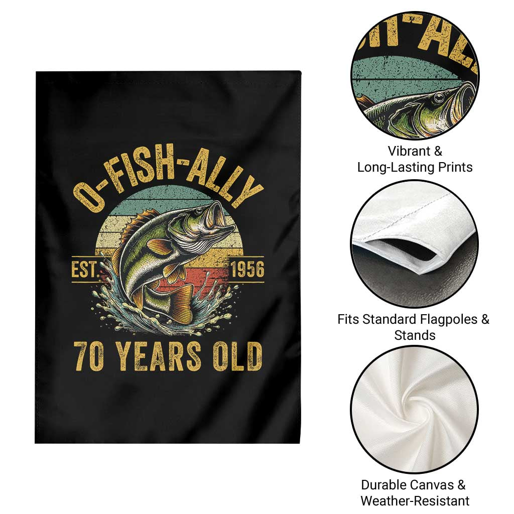 Fishing 70th Birthday Garden Flag O Fish Ally 70 Years Old Fisherman Gifts TS11 Print Your Wear