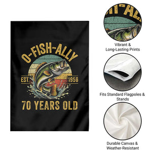 Fishing 70th Birthday Garden Flag O Fish Ally 70 Years Old Fisherman Gifts TS11 Print Your Wear