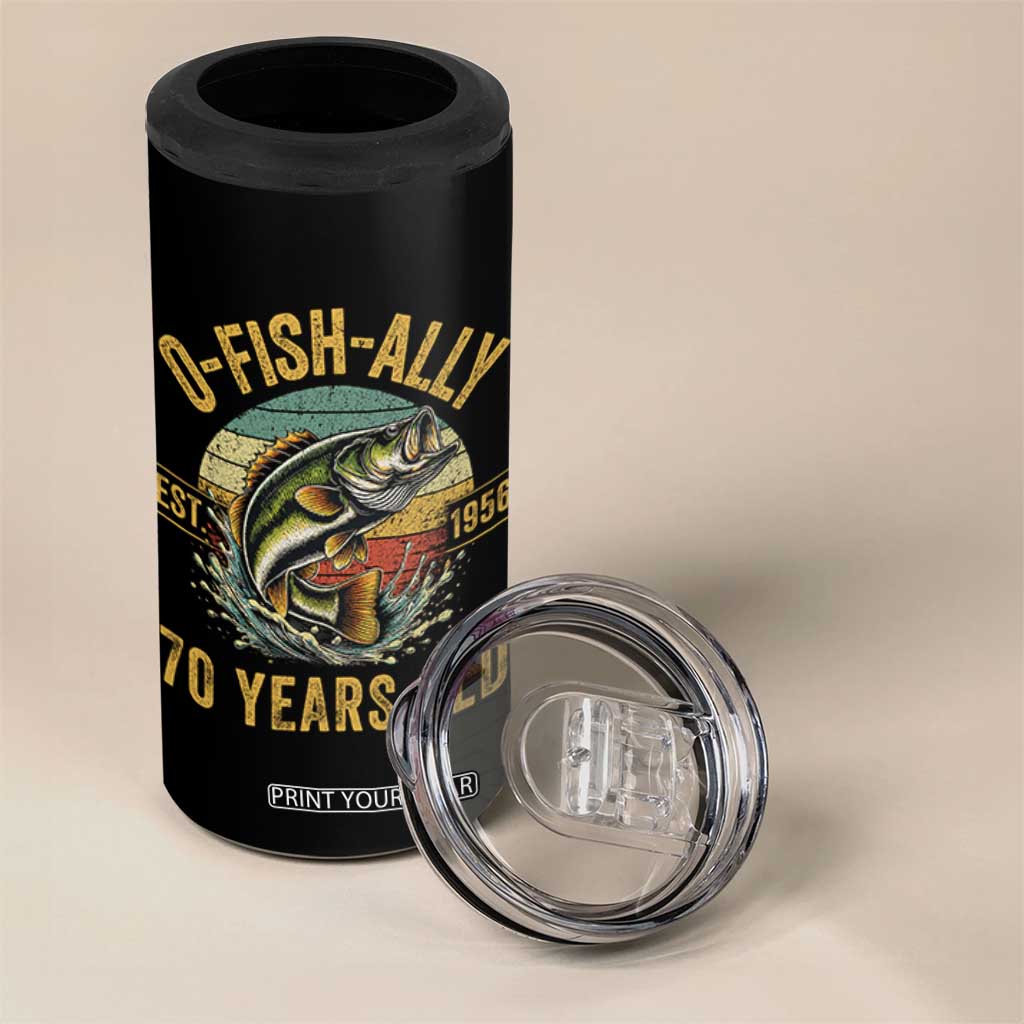 Fishing 70th Birthday 4 in 1 Can Cooler Tumbler O Fish Ally 70 Years Old Fisherman Gifts TS11 Print Your Wear
