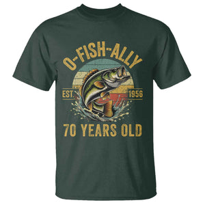 Fishing 70th Birthday T Shirt O Fish Ally 70 Years Old Fisherman Gifts TS11 Dark Forest Green Print Your Wear