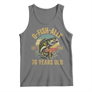 Fishing 70th Birthday Tank Top O Fish Ally 70 Years Old Fisherman Gifts TS11 Black Heather Print Your Wear