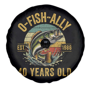 Fishing 40th Birthday Spare Tire Cover O Fish Ally 40 Years Old Fisherman Gifts TS11 Print Your Wear