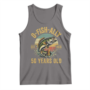 Fishing 50th Birthday Tank Top O Fish Ally 50 Years Old Fisherman Gifts TS11 Deep Heather Print Your Wear