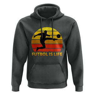 Funny Football Hoodie Futbol Is Life Vintage Soccer Lover TS11 Dark Heather Print Your Wear